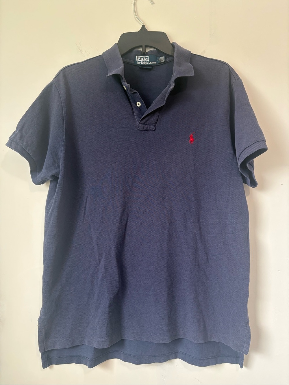 Polo by Ralph Lauren Men's Navy Short-Sleeve Polo Shirt with Red Pony